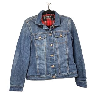 Parasuco Blue Denim Jacket Women's Flannel Lined Size Small Y2K